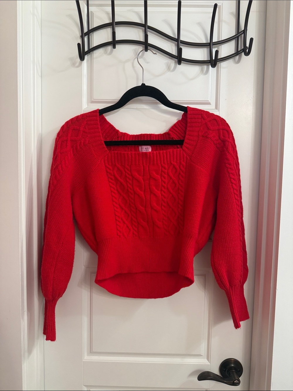 Francesca Red Cable Knit Sweater S